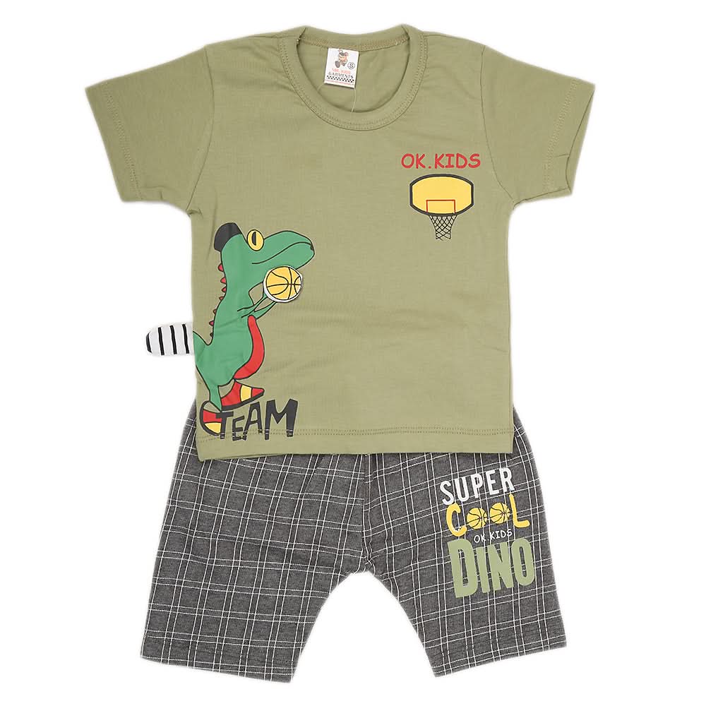 Boys Half Sleeves 2 Piece Suit - Green, Kids, Boys Sets And Suits, Chase Value, Chase Value