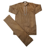 Boys Embroidered Stitched Shalwar Suit - Brown, Boys Shalwar Kameez, Chase Value, Chase Value