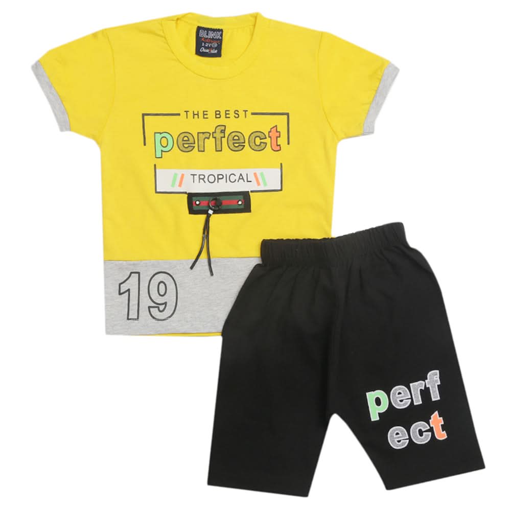 Boys Short Suit - Yellow, Kids, Boys Sets And Suits, Chase Value, Chase Value