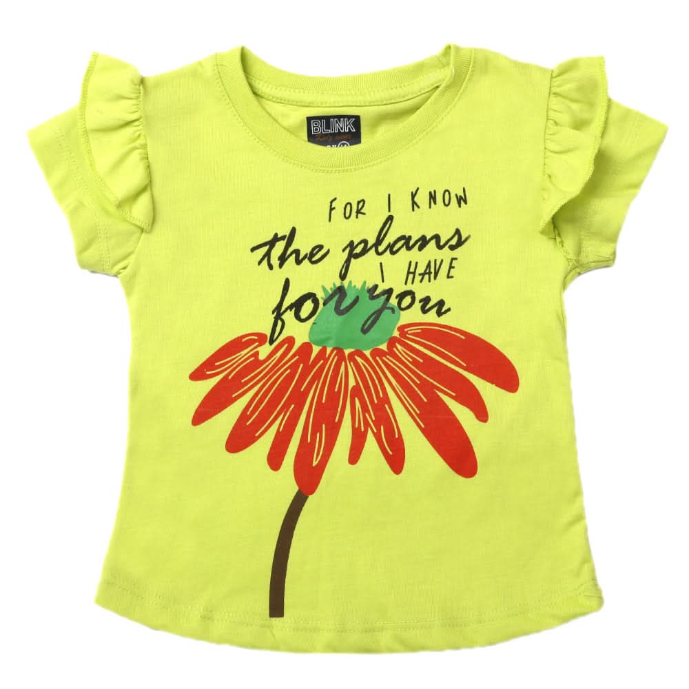 Girls Printed Half Sleeves T-Shirt - Green, Kids, Girls T-Shirts, Chase Value, Chase Value