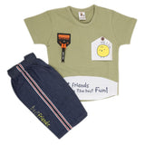 Boys Half Sleeves 2 Piece Suit - Green, Kids, Boys Sets And Suits, Chase Value, Chase Value