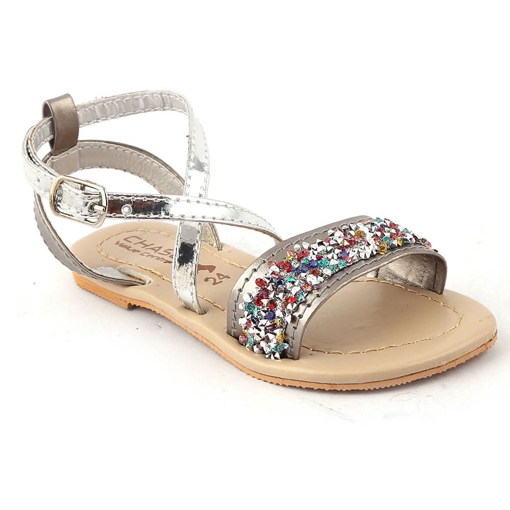 Girls Sandal K-010 - Grey, Kids, Girls Sandals, Chase Value, Chase Value