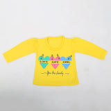 Newborn Girls Full Sleeves T-Shirt - Yellow, Kids, NB Girls T-Shirts, Chase Value, Chase Value