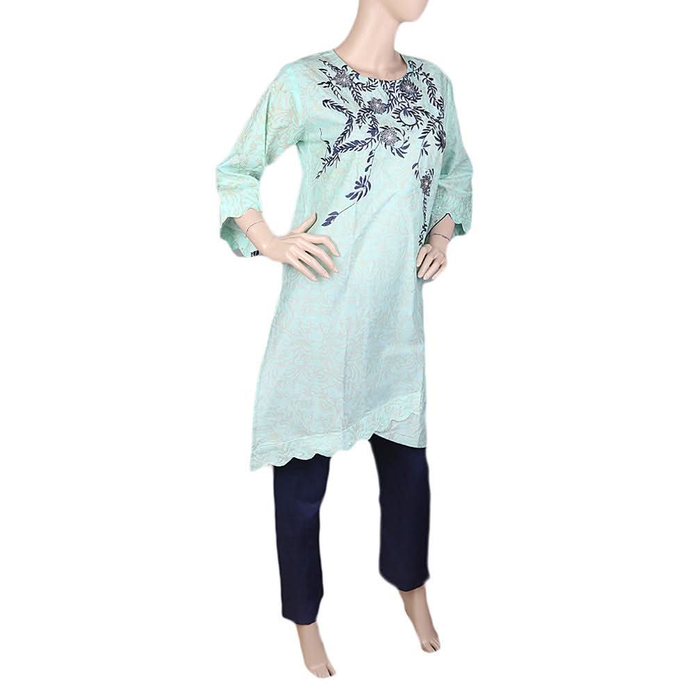 Women's Embroidered 2 Piece Suit - Cyan, Women, Shalwar Suits, Chase Value, Chase Value