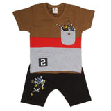 Boys Half Sleeves 2 Piece Suit - Brown, Kids, Boys Sets And Suits, Chase Value, Chase Value