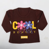 Newborn Girls Full Sleeves T-Shirt - Brown, Kids, NB Girls T-Shirts, Chase Value, Chase Value