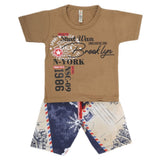 Boys Half Sleeves 2 Piece Suit - Khaki, Kids, Boys Sets And Suits, Chase Value, Chase Value