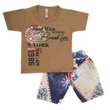 Boys Half Sleeves 2 Piece Suit - Khaki, Kids, Boys Sets And Suits, Chase Value, Chase Value