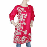 Women's Front Button Embroidered Kurti - Pink, Women, Ready Kurtis, Chase Value, Chase Value