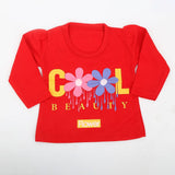 Newborn Girls Full Sleeves T-Shirt - Red, Kids, NB Girls T-Shirts, Chase Value, Chase Value