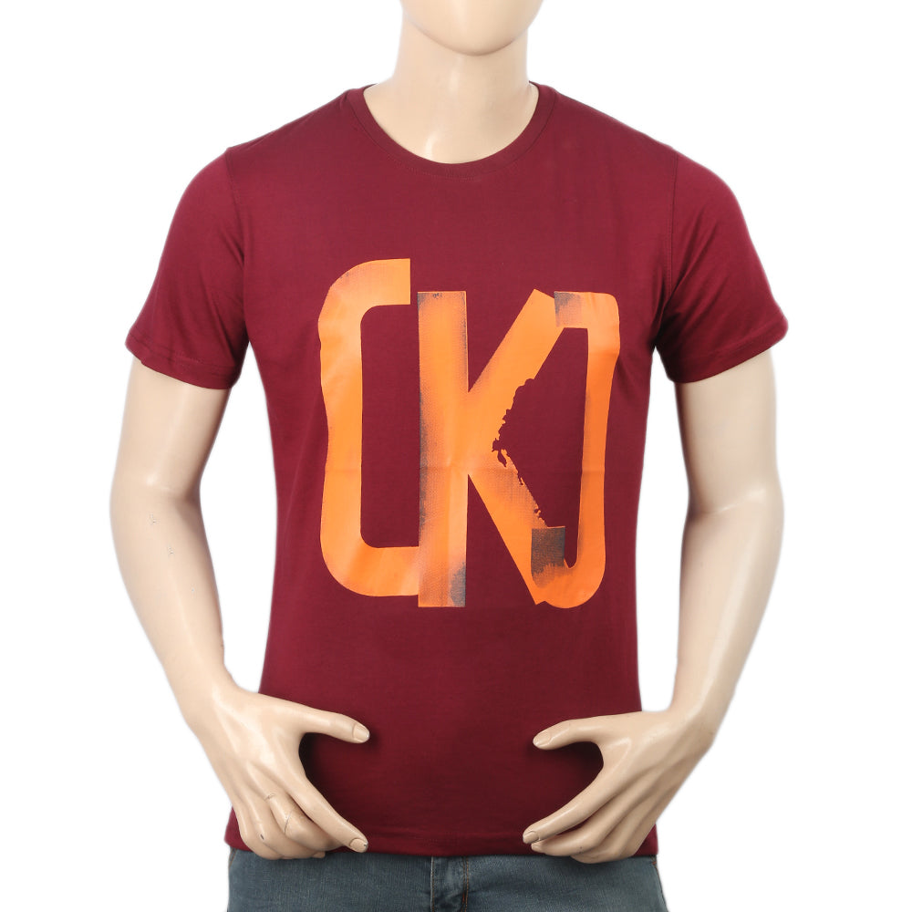Men's Half Sleeves Printed T-Shirt - Maroon, Men, T-Shirts And Polos, Chase Value, Chase Value
