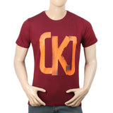 Men's Half Sleeves Printed T-Shirt - Maroon, Men, T-Shirts And Polos, Chase Value, Chase Value
