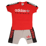 Boys Half Sleeves 2 Piece Suit - Red, Kids, Boys Sets And Suits, Chase Value, Chase Value