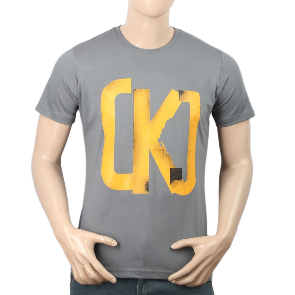 Men's Half Sleeves Printed T-Shirt - Grey, Men, T-Shirts And Polos, Chase Value, Chase Value