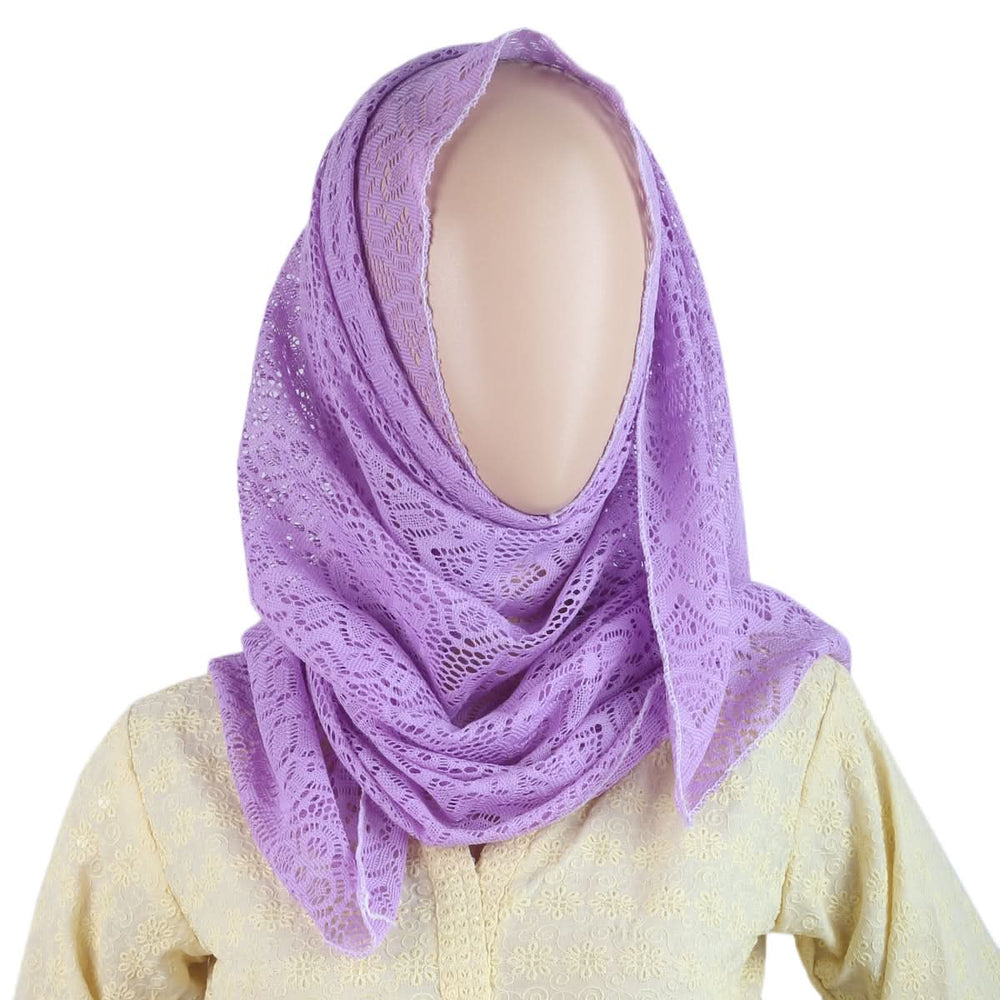 Women Net Scarf - Light Purple, Women, Shawls And Scarves, Chase Value, Chase Value