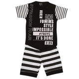 Boys 2 Pcs Suit Half Sleeves - Black, Kids, Boys Sets And Suits, Chase Value, Chase Value