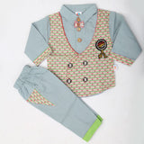 Newborn Boys Full Sleeves Suit - Steel Blue, Kids, NB Boys Sets And Suits, Chase Value, Chase Value