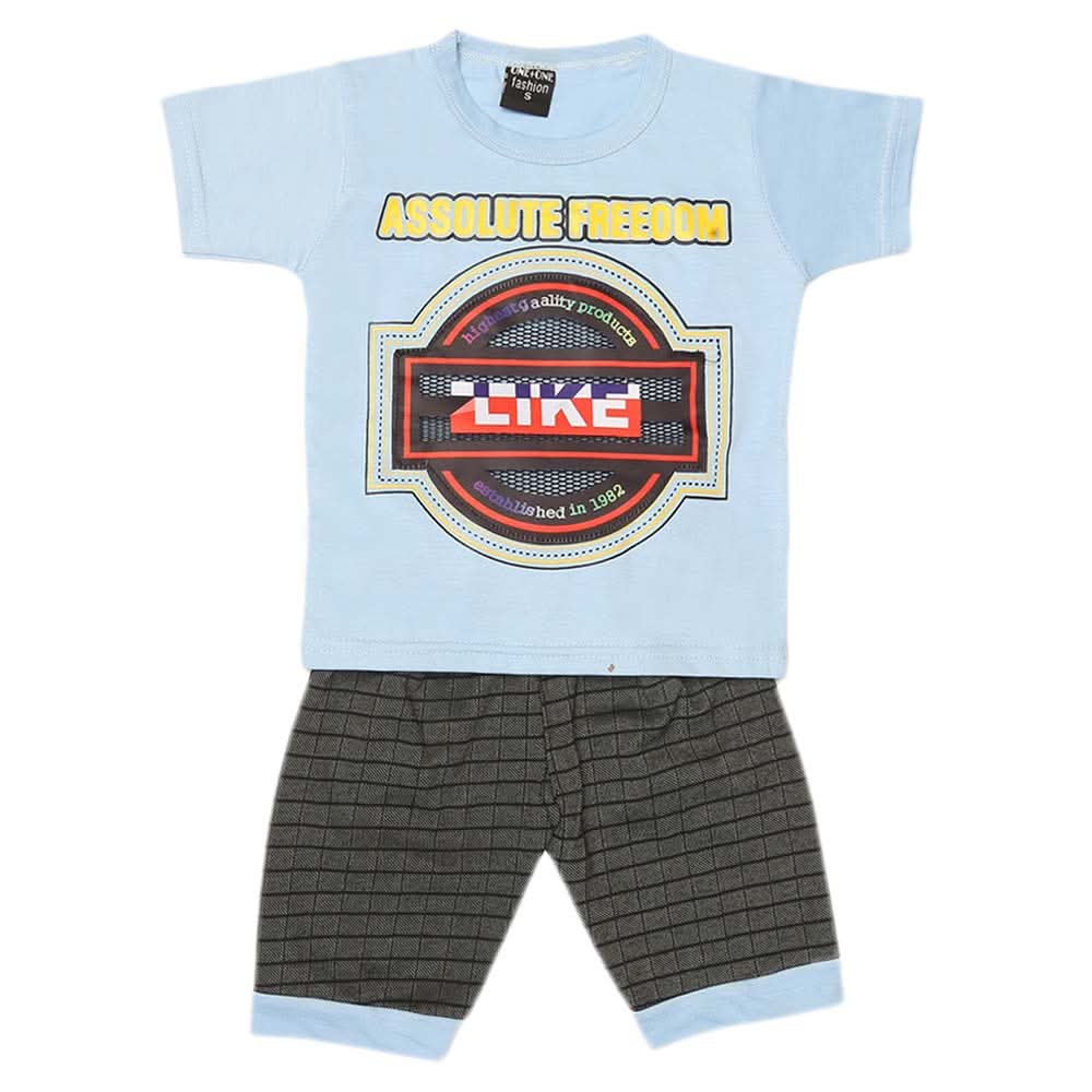 Boys 2 Pcs Suit Half Sleeves - Blue, Kids, Boys Sets And Suits, Chase Value, Chase Value