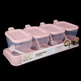 Spice Box 4 Pcs - Pink, Crockery & Kitchenware, Chase Value, Chase Value