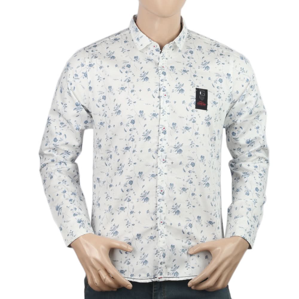 Mens Printed Casual Shirt - White, Men, Shirts, Chase Value, Chase Value