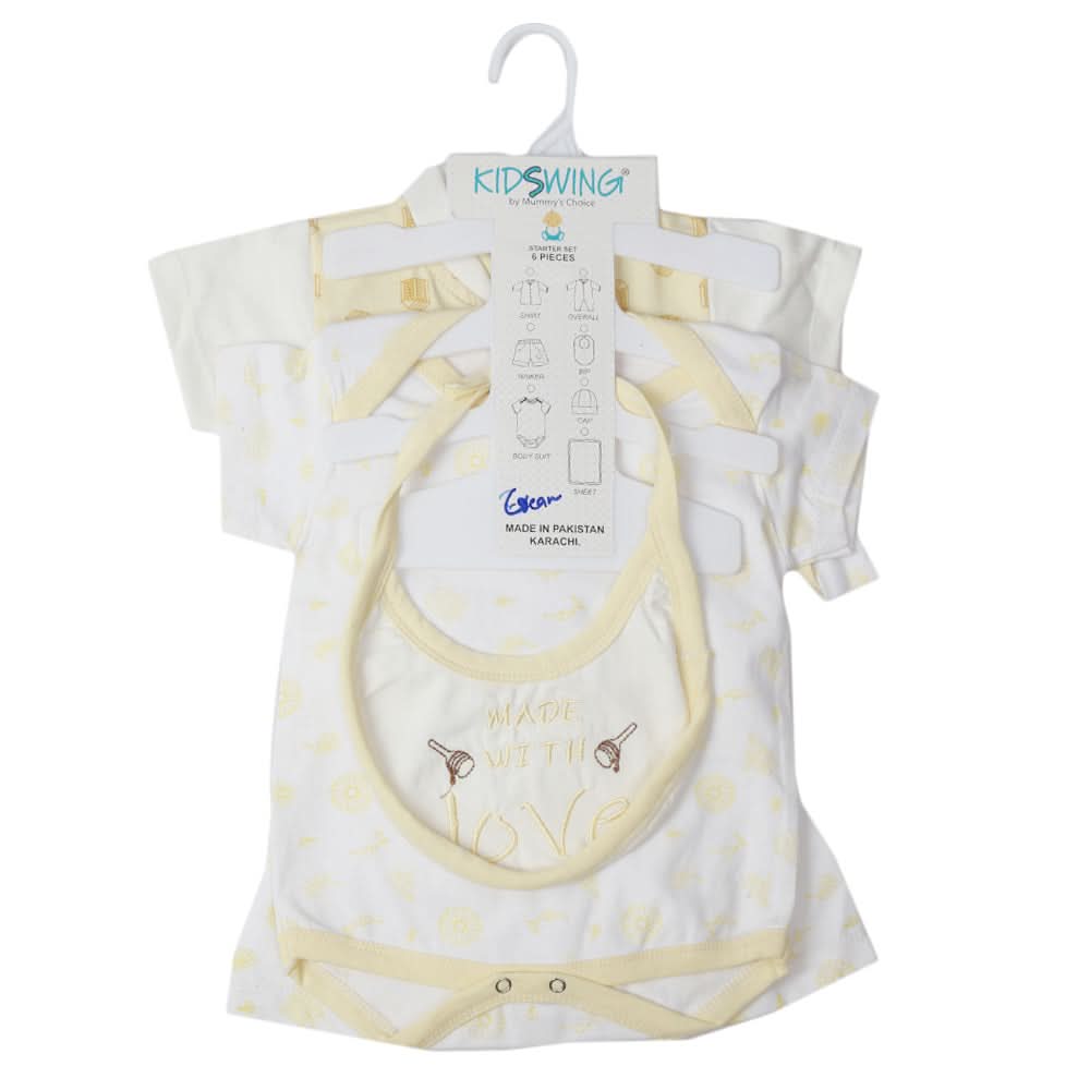 Gift Set 6Pcs - Cream, Kids, Newborn Boys Sets And Suits, Chase Value, Chase Value