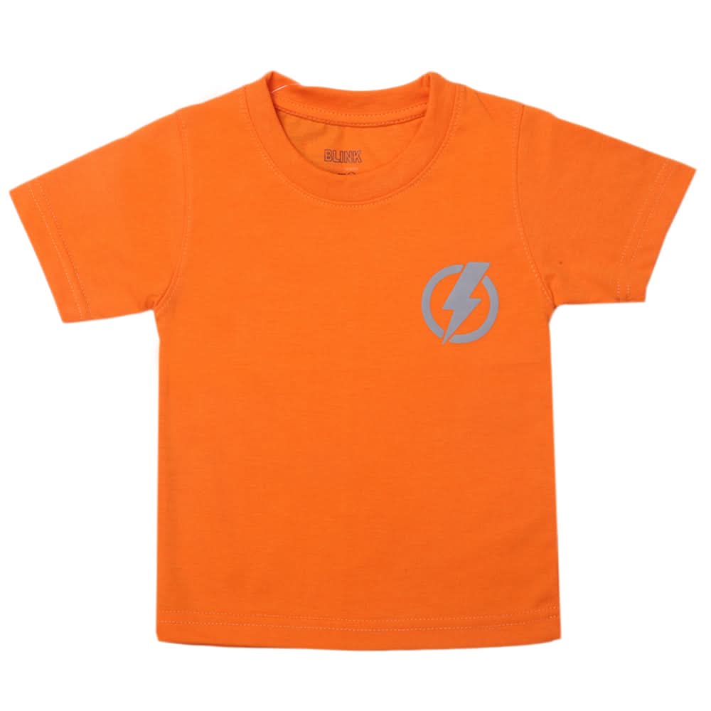 Boys Half Sleeves Logo T-Shirt - Orange, Kids, Boys T-Shirts, Chase Value, Chase Value