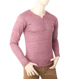 Men's Full Sleeves Y-Stud T-Shirt - Maroon, Men, T-Shirts And Polos, Chase Value, Chase Value