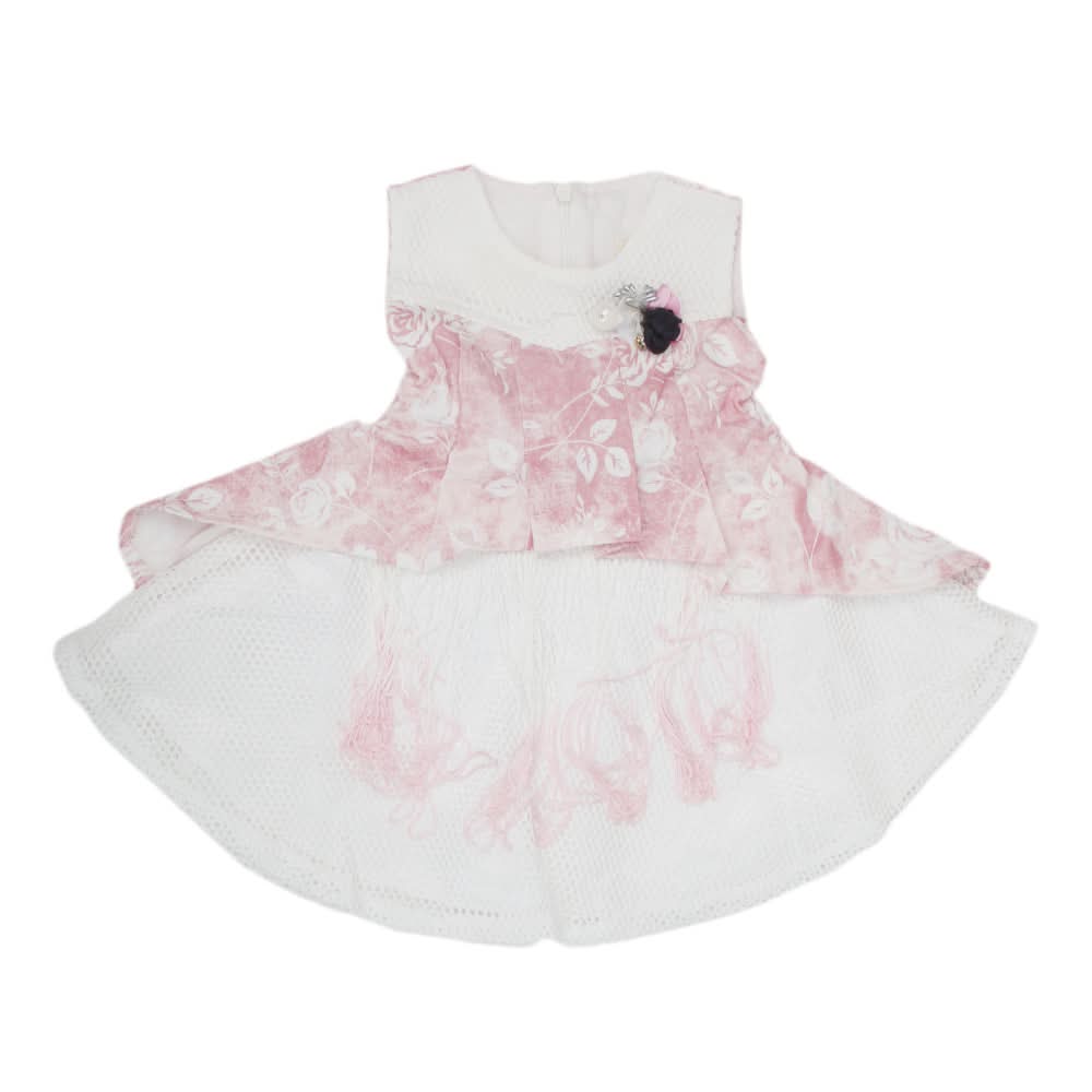 Newborn Girls Frock-A.F 4008 - Tea Pink, Kids, NB Girls Frocks, Chase Value, Chase Value