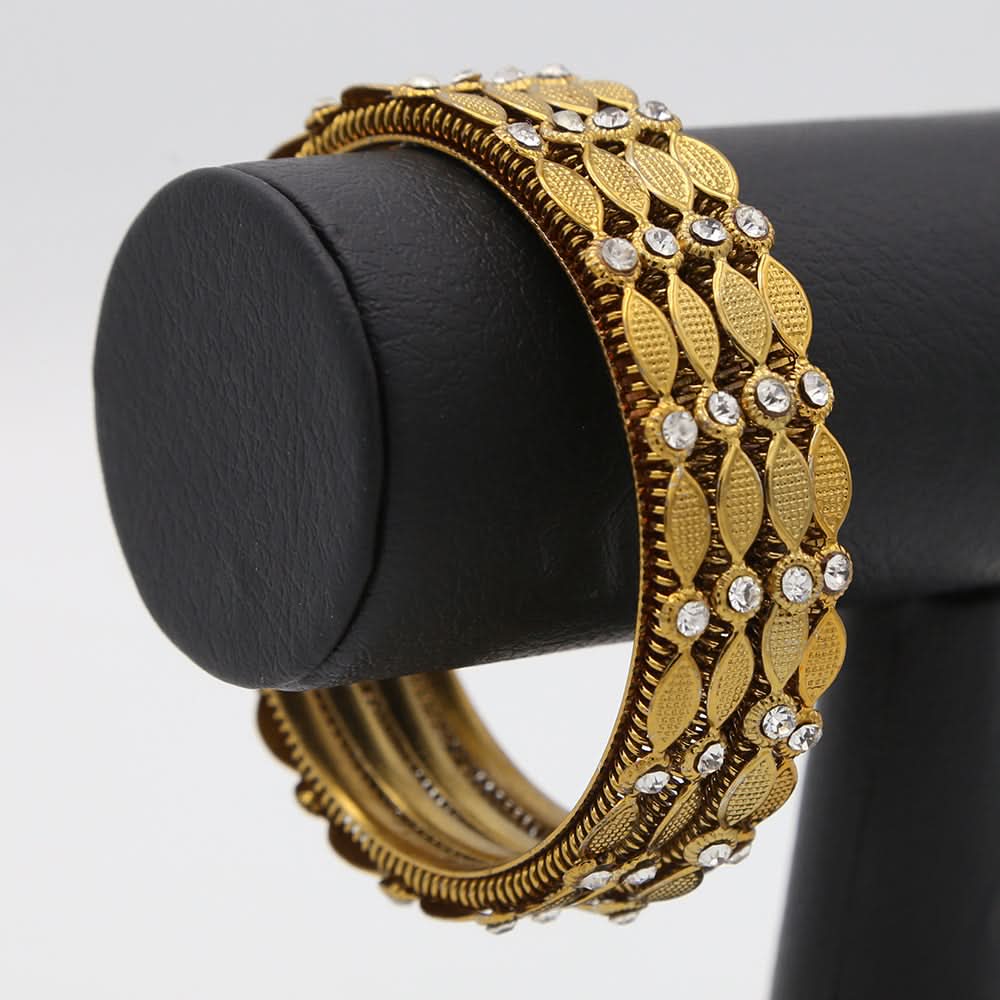 Women's Bangle 4 Piece Set - Golden, Women, Bangles & Bracelets, Chase Value, Chase Value