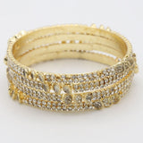 Women's Stone Bangle 4 Piece Set - Golden, Women, Bangles & Bracelets, Chase Value, Chase Value