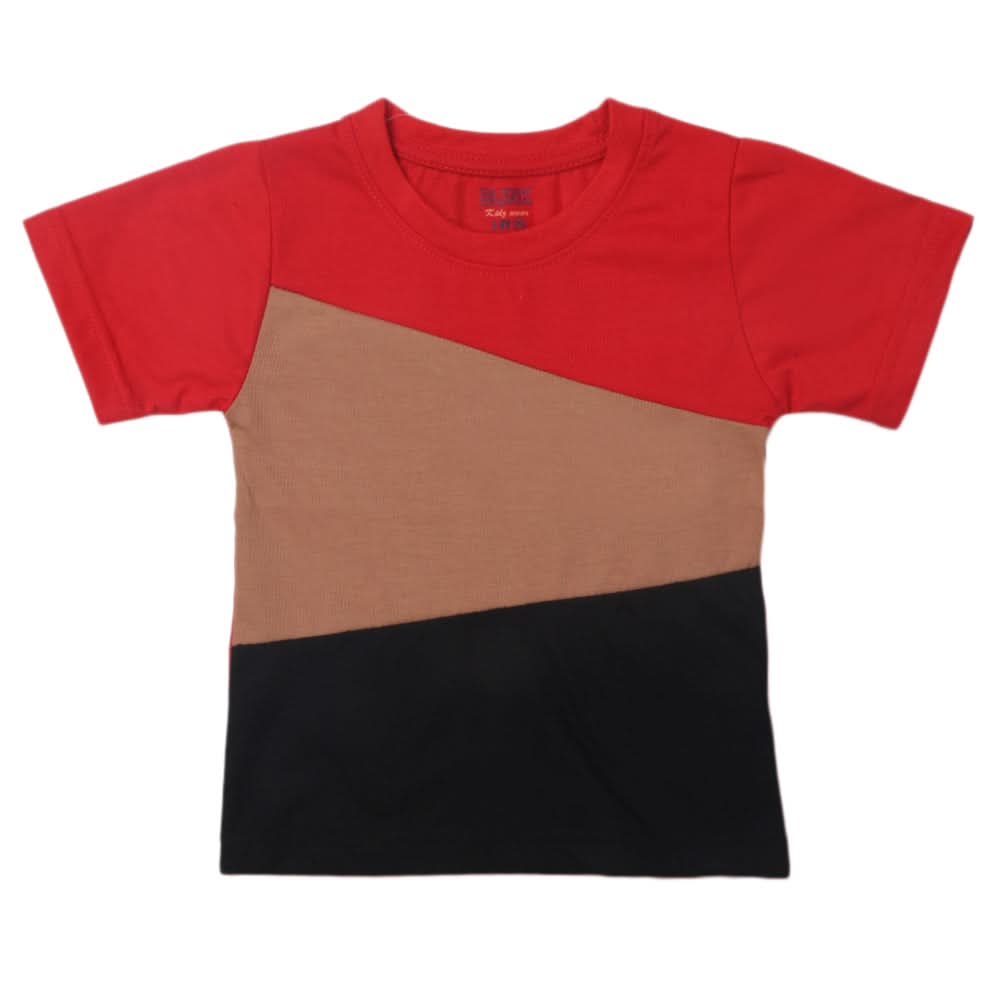 Boys Half Sleeves Logo T-Shirt - Red, Kids, Boys T-Shirts, Chase Value, Chase Value