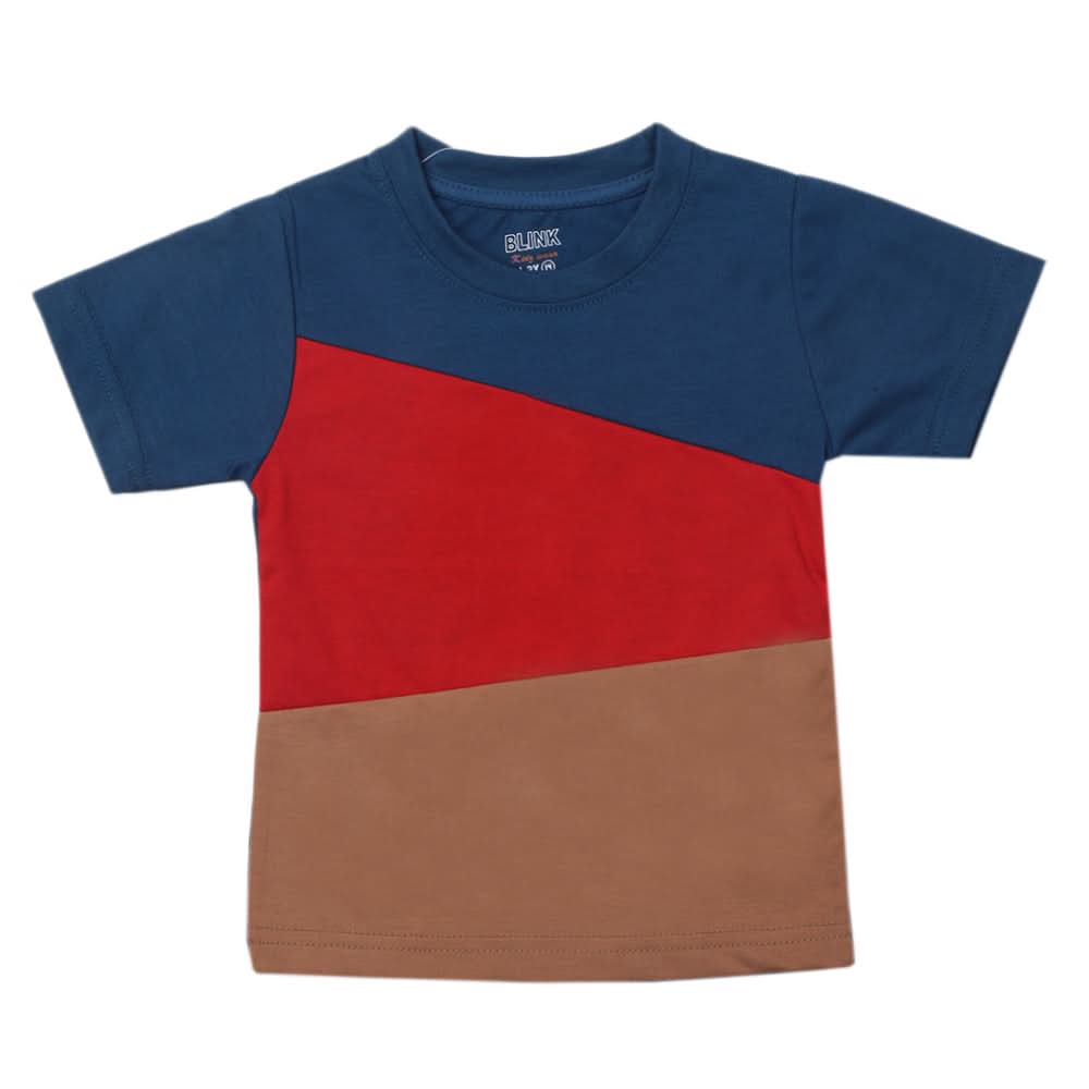 Boys Half Sleeves Logo T-Shirt - Sea Blue, Kids, Boys T-Shirts, Chase Value, Chase Value