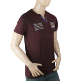 Men's Half Sleeves Round Neck T-Shirt - Dark Purple, Men, T-Shirts And Polos, Chase Value, Chase Value
