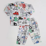 Boys Full Sleeves Night Suit - White, Kids, Boys Sets And Suits, Chase Value, Chase Value