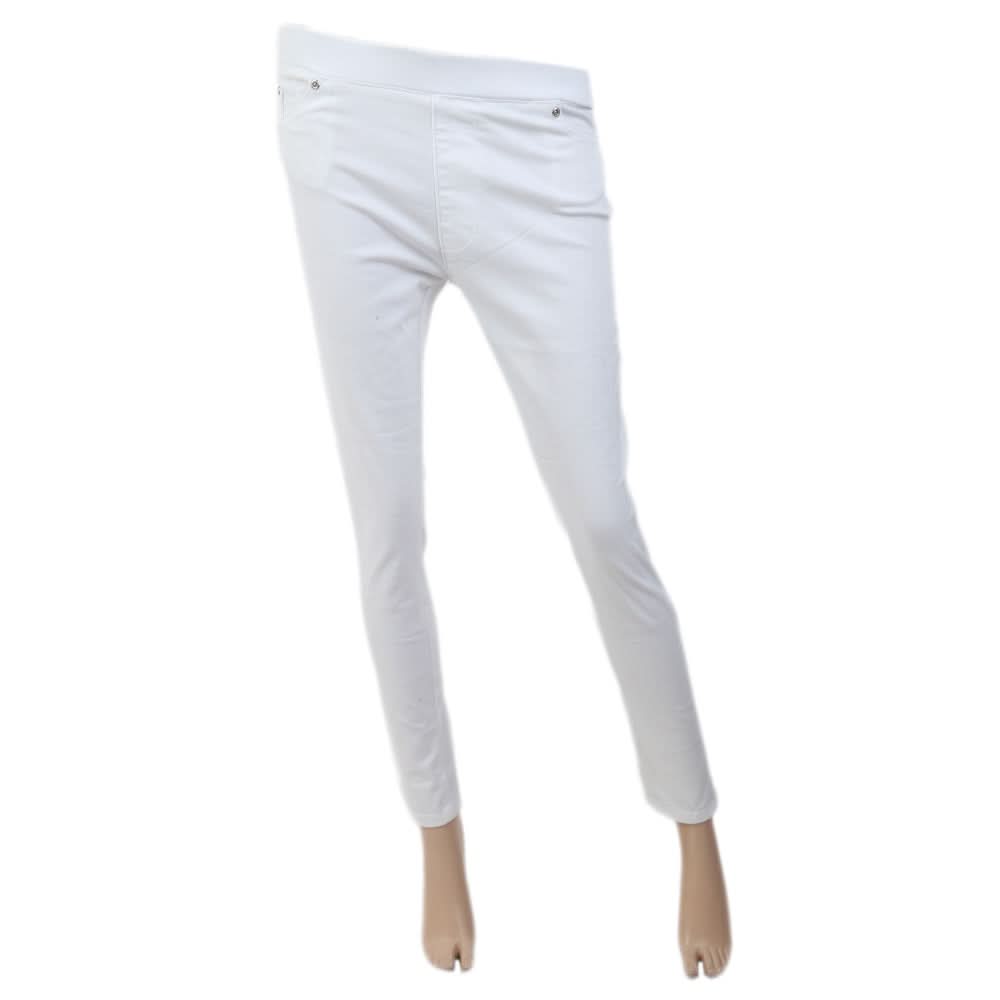 Women's Jagging Denim Pant - White, Women's, Pants & Tights, Chase Value, Chase Value