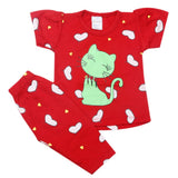 Newborn Girls Half Sleeves Suit - Red, Kids, Newborn Girls Sets And Suits, Chase Value, Chase Value