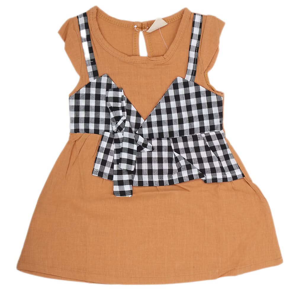 Newborn Girls Frock - Light Brown, Kids, Newborn Girls Frocks, Chase Value, Chase Value