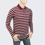Men's Full Sleeves Y/D Polo T-Shirt - Maroon, Men, T-Shirts And Polos, Chase Value, Chase Value