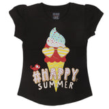 Girls Half Sleeves T-Shirts 4035 - Black, Kids, Girls T-Shirts, Chase Value, Chase Value