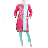 Women's Embroidered Jacquard 03 Pcs Suit - Pink, Women's, Shalwar Suits, Chase Value, Chase Value