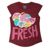Girls Half Sleeves T-Shirts 4029 - Maroon, Kids, Girls T-Shirts, Chase Value, Chase Value