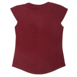 Girls Half Sleeves T-Shirts 4029 - Maroon, Kids, Girls T-Shirts, Chase Value, Chase Value