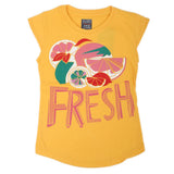 Girls Half Sleeves T-Shirts 4029 - Yellow, Kids, Girls T-Shirts, Chase Value, Chase Value