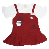 Newborn Girls Frock - Maroon, Kids, NB Girls Frocks, Chase Value, Chase Value