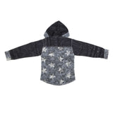 Boys Full Sleeves Casual Hooded Shirt - Grey, Kids, Boys Shirts, Chase Value, Chase Value