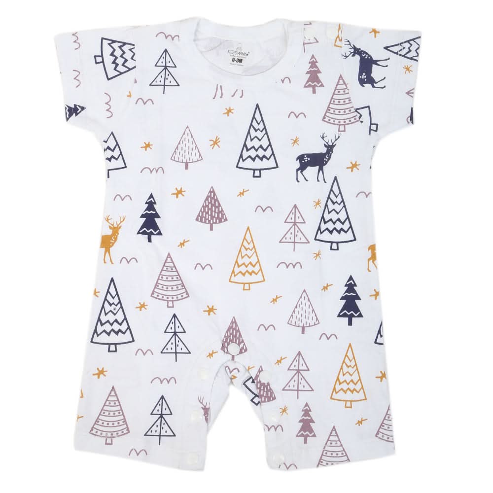Newborn Unisex Half Sleeves Rompers 2009 - White, Kids, NB Boys Rompers, Chase Value, Chase Value