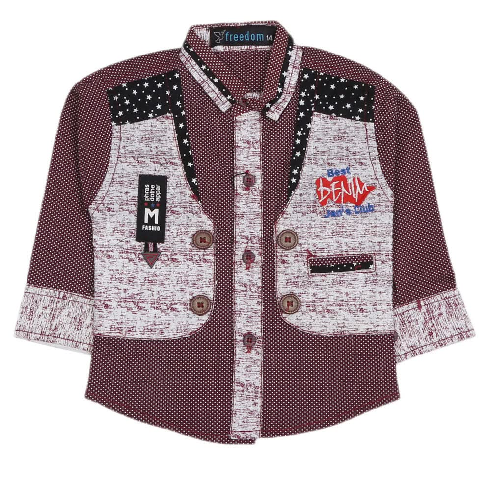 Boys Full Sleeves Casual Shirt - Maroon, Kids, Boys Shirts, Chase Value, Chase Value