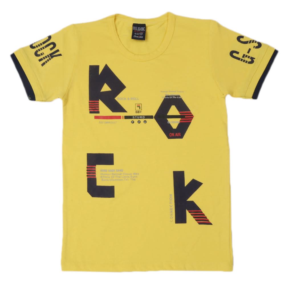 Boys Half Sleeves T-Shirt - Yellow, Boys T-Shirts, Chase Value, Chase Value