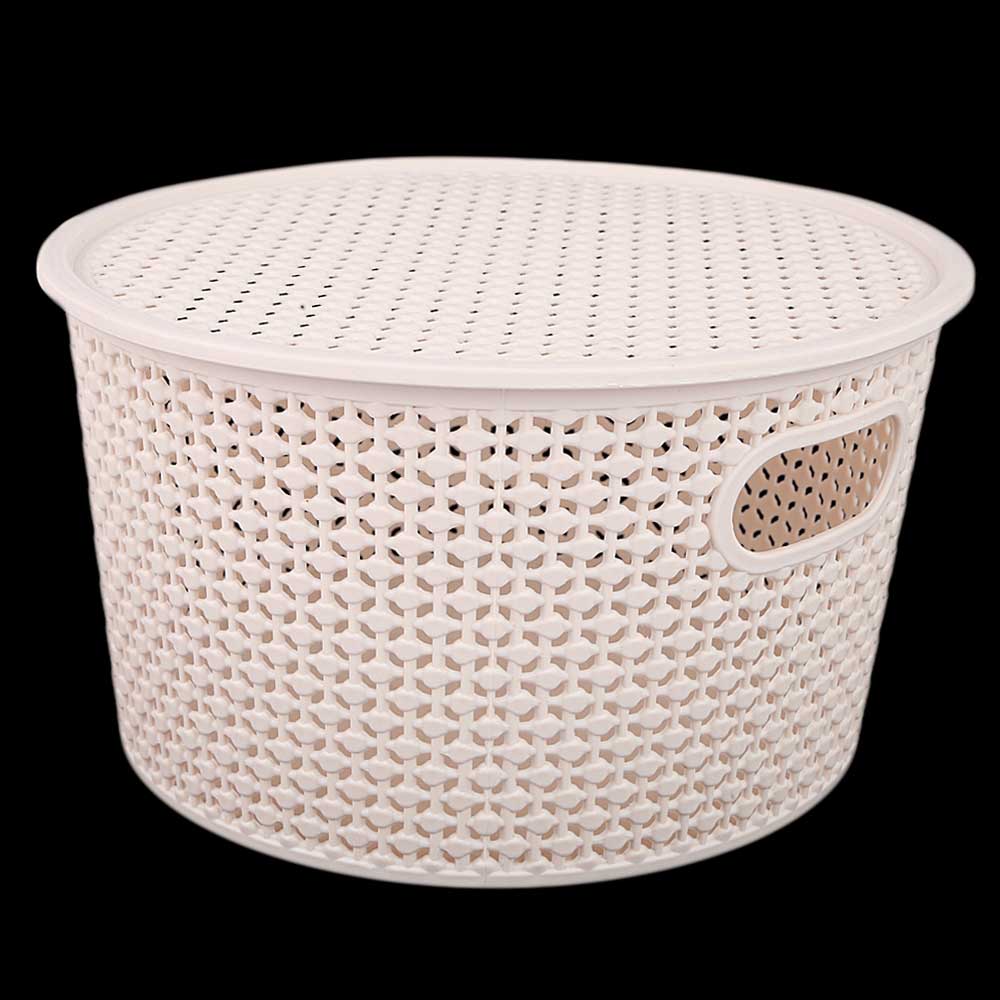 Plastic Basket With Cover - Tea-Pink, Home & Lifestyle, Storage Boxes, Chase Value, Chase Value