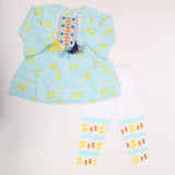 Girls Full Sleeves Tights Suit - Light Blue, Kids, Girls Sets And Suits, Chase Value, Chase Value